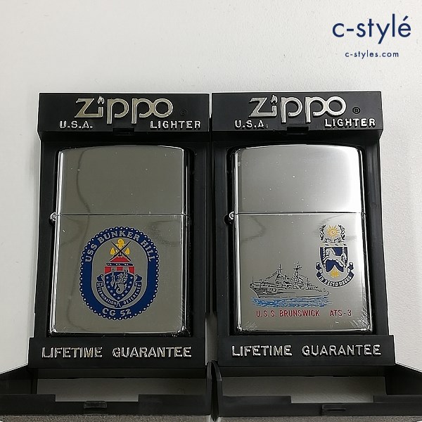 ZIPPO ジッポー U.S.S. USS BUNKER HILL CG52 BRUNSWICK ATS-3 ライター シルバー アメリカ海軍