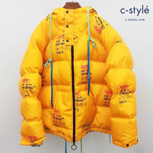 OFF-WHITE オフホワイト YELLOW ZIPPED PUFFER JACKET ダウンジャケット L イエロー グース