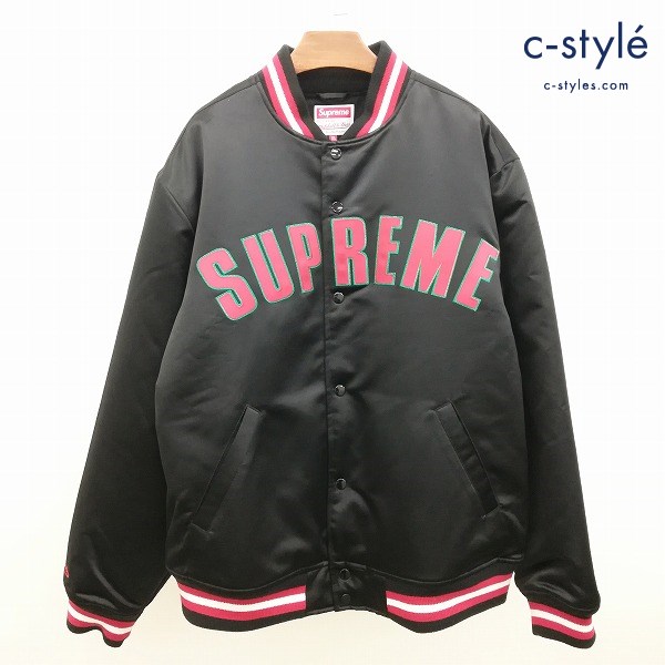 Supreme × Mitchell&Ness Satin Varsity Jacket ジャケット XL ブラック シュプリーム ナイロン