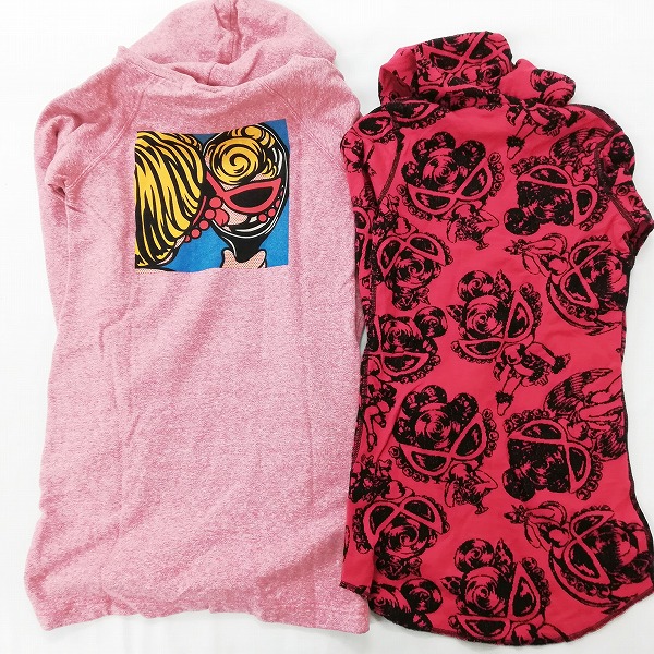 HYSTERIC MINI パーカー 130 ピンク 赤系×黒 長袖 フーディー プルオーバー キッズ 男の子 女の子