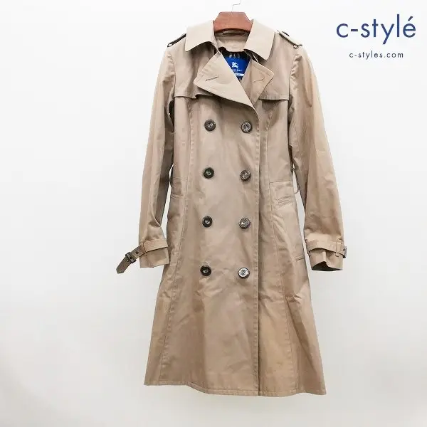 BURBERRY BLUE LABEL バーバリー トレンチコート 40 ベージュ FNF31-595-65 綿100% 日本製 レディース