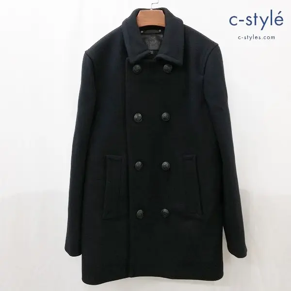 COACH コーチ Pコート ピーコート S ブラック アウター 毛100% NEW YORK