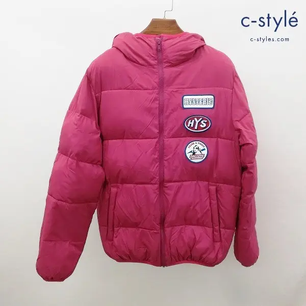 HYSTERIC GLAMOUR プリマロフト ナイロンタフタワッペン付きフーデットジャケット M ピンク系