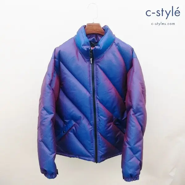 Supreme シュプリーム Iridescent puffy jacket L 紫系 ナイロン ダウン フェザー ブルゾン