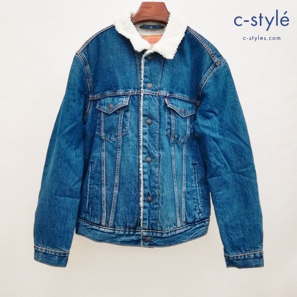 Levi’s ランチジャケット S インディゴブルー デニムジャケット Gジャン 裏ボア 長袖