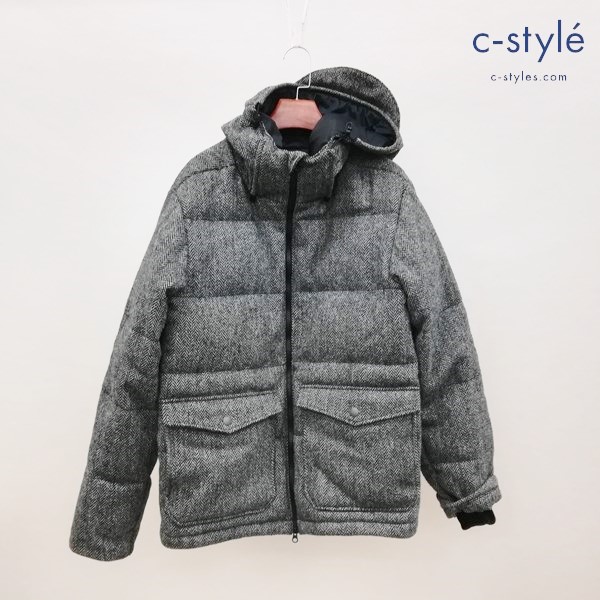 BORNFREE × NANGA ハリスツイードダウンジャケット L グレー系 滋賀ダウン 171NGM14AW015