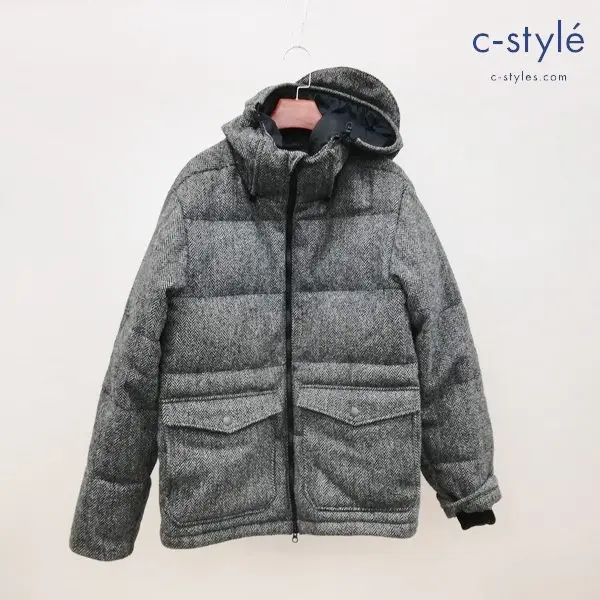 BORNFREE × NANGA ハリスツイードダウンジャケット L グレー系 滋賀ダウン 171NGM14AW015