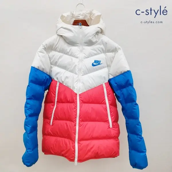 NIKE ナイキ ダウンフィルウィンドランナー パーカージャケット M 白・青・赤