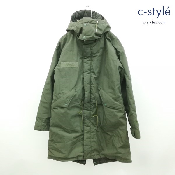 NANGA モッズダウンコート S カーキ フーディー フード着脱可 日本製 ロングコート ダウンジャケット