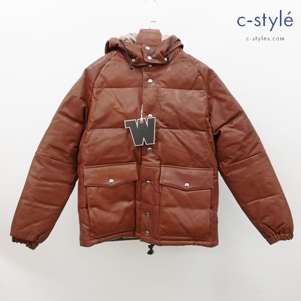 GLADHAND WEIRDO ゴートスキン ダウンジャケット S 茶色 WRD19AW01 山羊革 レザー ナイロン