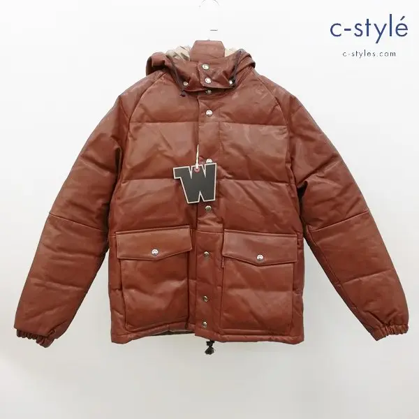GLADHAND WEIRDO ゴートスキン ダウンジャケット S 茶色 WRD19AW01 山羊革 レザー ナイロン
