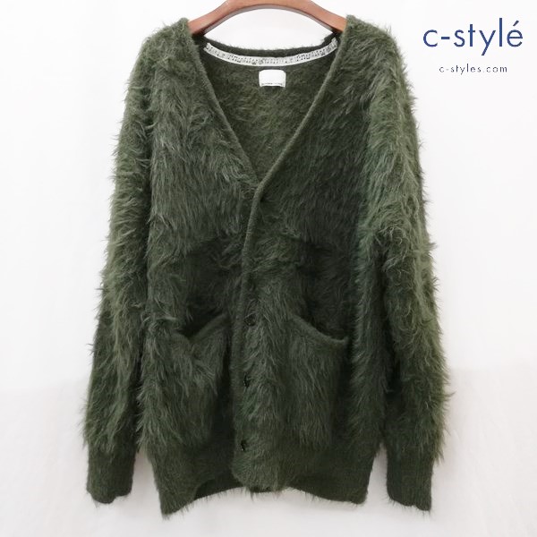 NUMBER (N)INE ナンバーナイン モヘア カーディガン 2 オリーブ 819531003 長袖