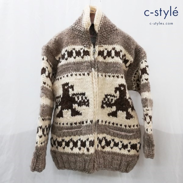 Kanata カナタ カウチンセーター マルチカラー ニット ジップアップ CA 08837 カナダ製 ウール