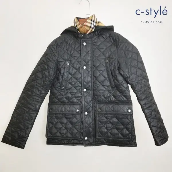 BURBERRY CHILDREN キルティングジャケット 10Y ブラック 裏地 ノバチェック柄 長袖 キッズ