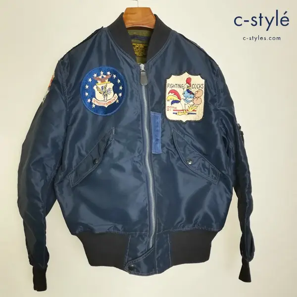 BUZZRICKSON’S L2-A 38 ネイビー フライトジャケット ミリタリージャケット ネイビー 長袖 ワッペン