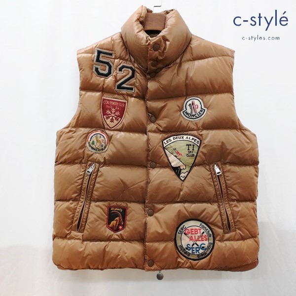 MONCLER モンクレール ワッペンデザイン ダブルジップ ダウンベスト 3 ベージュ