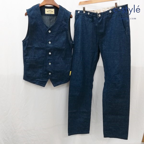 SWG BLACK PLATINUM × WORLD WORKERS デニムパンツ 32 デニムベスト ダークブルー ジーパン バイカー
