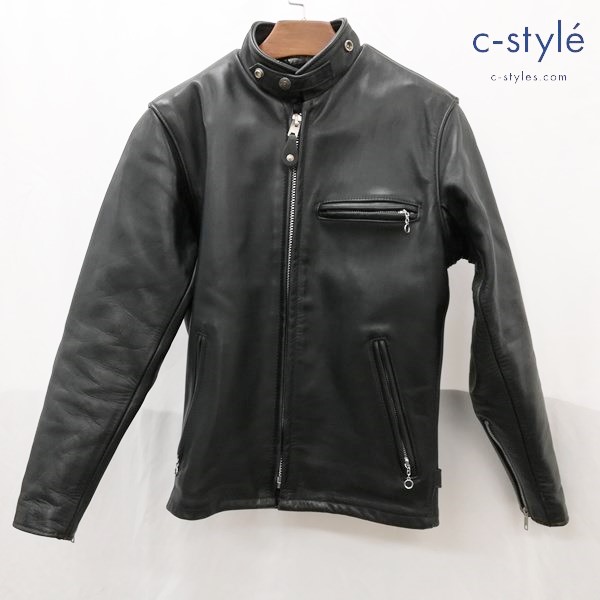 Schott ショット シングルライダースジャケット 34 ブラック 6061 アメリカ製 牛革 長袖
