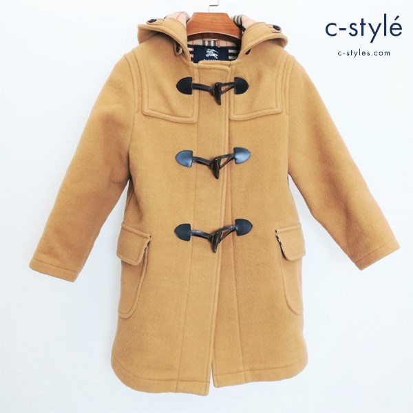 BURBERRY バーバリー ダッフルコート 120A キャメル フード 裏地ノバチェック柄 キッズ 男の子 女の子