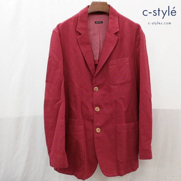 GIORGIO ARMANI ジョルジオアルマーニ テーラードジャケット 52 レッド 3B イタリア ノーベント