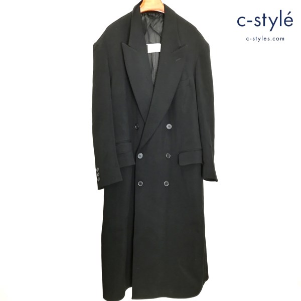 Maison Margiela メゾンマルジェラ ウールダブルコート 40 ブラック ロングコート イタリア製 長袖
