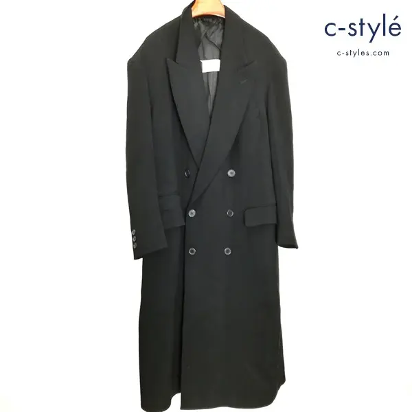 Maison Margiela メゾンマルジェラ ウールダブルコート 40 ブラック ロングコート イタリア製 長袖