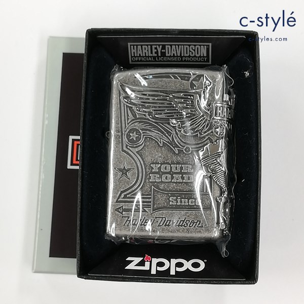 ZIPPO × HARLEY-DAVIDSON サイドメタル シルバー オイルライター HDP-28 喫煙グッズ