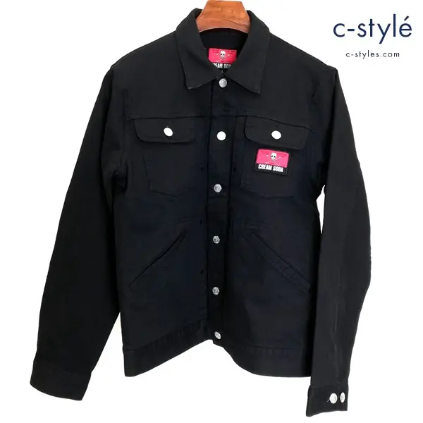CREAM SODA クリームソーダ コットンデニム風 ストレッチジャケット L ブラック
