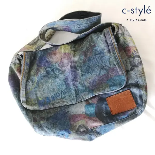 HYSTERIC GLAMOUR ヒステリックグラマー CL / LOVE&ROSE 総柄 デニムショルダーバッグ インディゴ 鞄