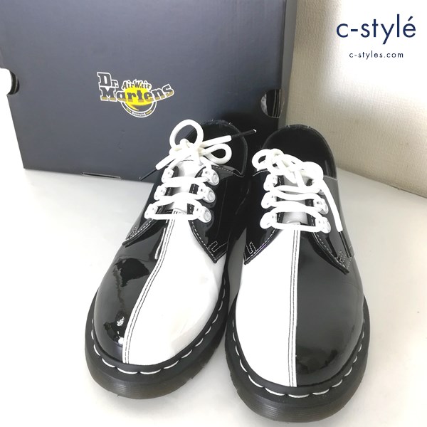 Dr.Martens ドクターマーチン 1461 TOKYO UK6 ブラック×ホワイト 3ホールシューズ エナメル加工