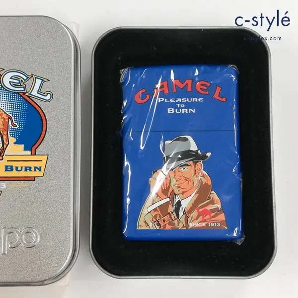 ZIPPO ジッポー CAMEL キャメル PLEASURE TO BURN DETECTIVE 探偵 オイルライター ネイビー系 喫煙具