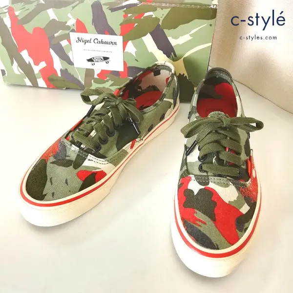 VANS×NIGEL CABOURN Vault OG Authentic LX 26㎝ グリーン系 スニーカー ローカット カモ柄