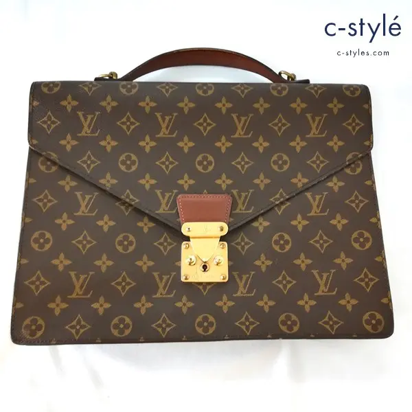 LOUIS VUITTON ルイヴィトン モノグラム セルヴィエットコンセイエ ブリーフケース ブラウン