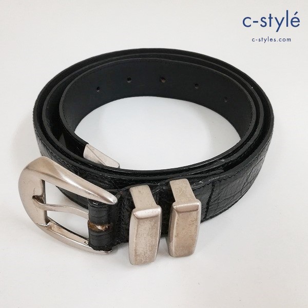 GIANNIVERSACE ジャンニヴェルサーチ 型押しレザーベルト 100/40 ブラック イタリア製 メデューサ