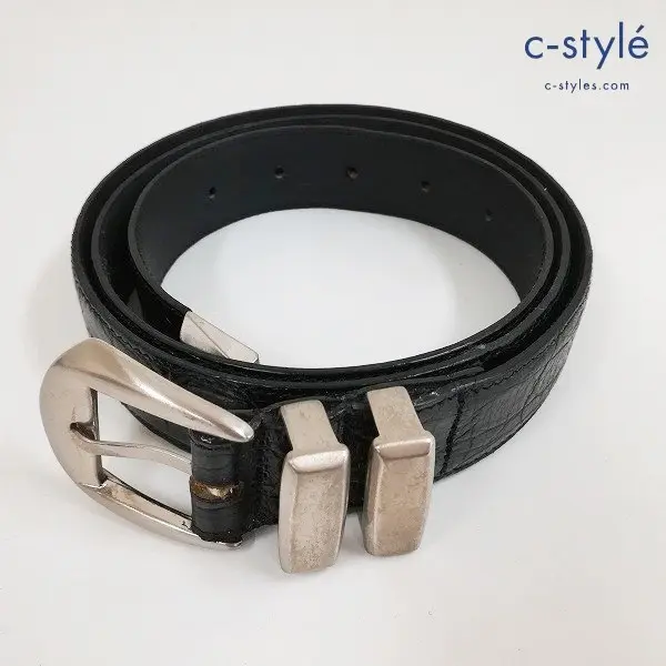 GIANNIVERSACE ジャンニヴェルサーチ 型押しレザーベルト 100/40 ブラック イタリア製 メデューサ