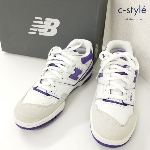 New Balance ニューバランス スニーカー 26cm ホワイト×パープル BB550WR1