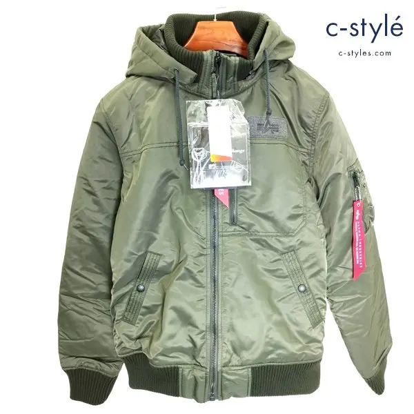 ALPHA INDUSTRIES フーデッドリブジャケット L グレー系 TA1468-076 ミリタリージャケット