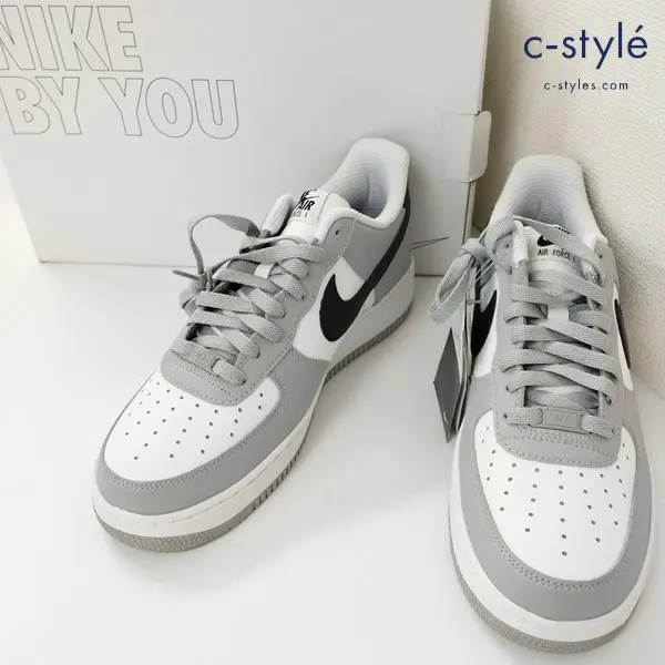 NIKE ナイキ AIR FORCE 1 エアフォース1 LOW BY YOU スニーカー 28cm グレー×ホワイト AQ3774-992