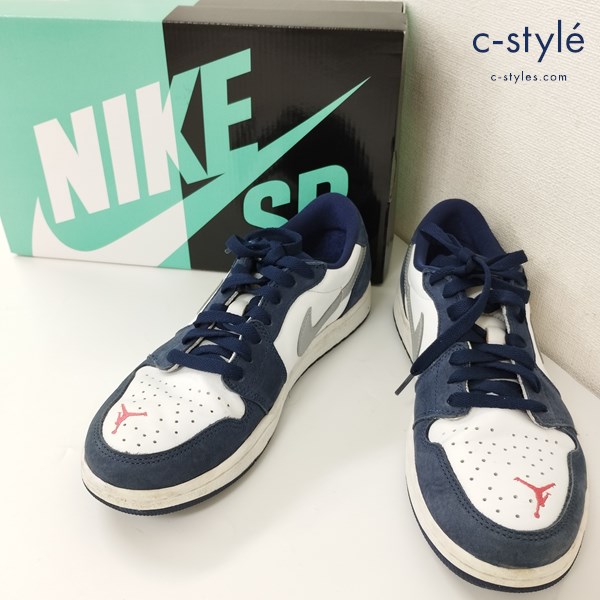 NIKE ナイキ SB AIR JORDAN 1 LOW QS ローカットスニーカー 26cm ネイビー×ホワイト CJ7891-400