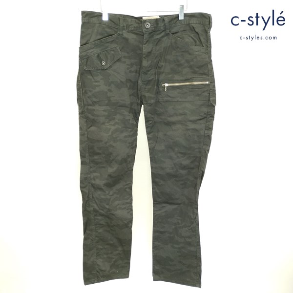 AVIREX STRETCH DOBBY PANT 2XL ブラック 6156101 カーゴパンツ 8ポケット カモ柄