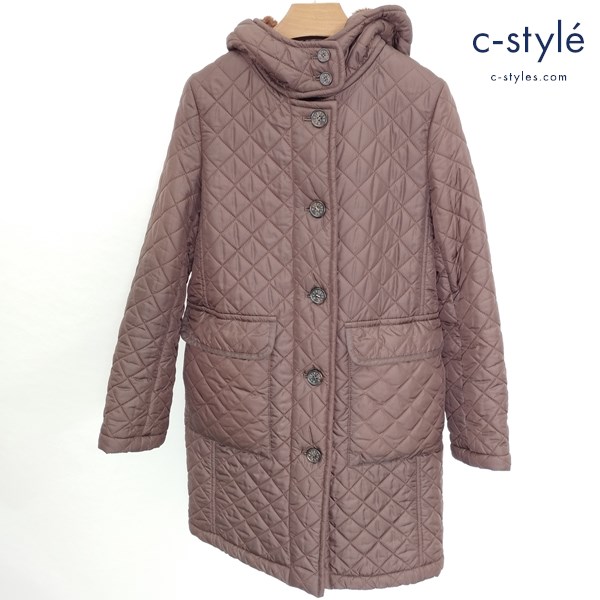 MACKINTOSH マッキントッシュ 裏ボア キルティングコート 38 ブラウン フード 長袖 レディース