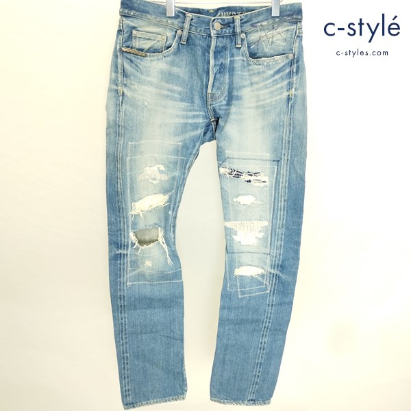 HYSTERIC GLAMOUR ZSR加工 スタッズデニム 32 インディゴ 0251AP05 日本製 綿100 セルビッチ