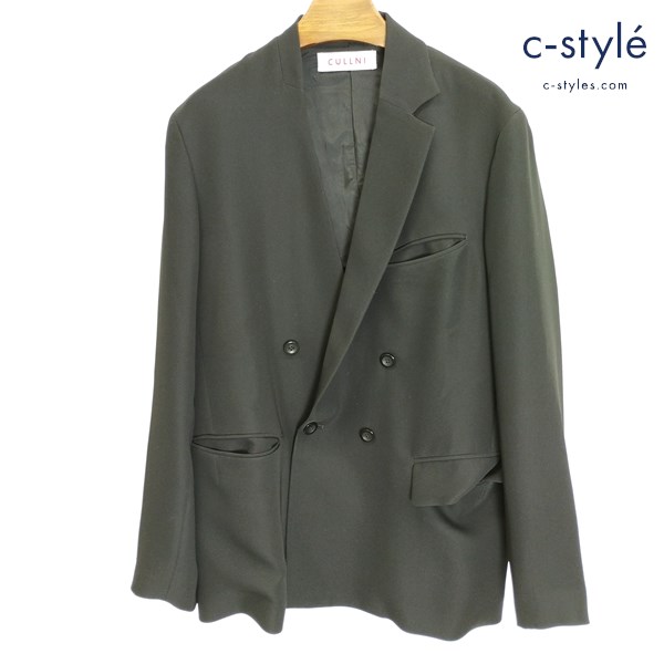 CULLNI クルニ 21ss Asymmetry Lapel Double Jacket 1 ブラック 21-SS-001 日本製