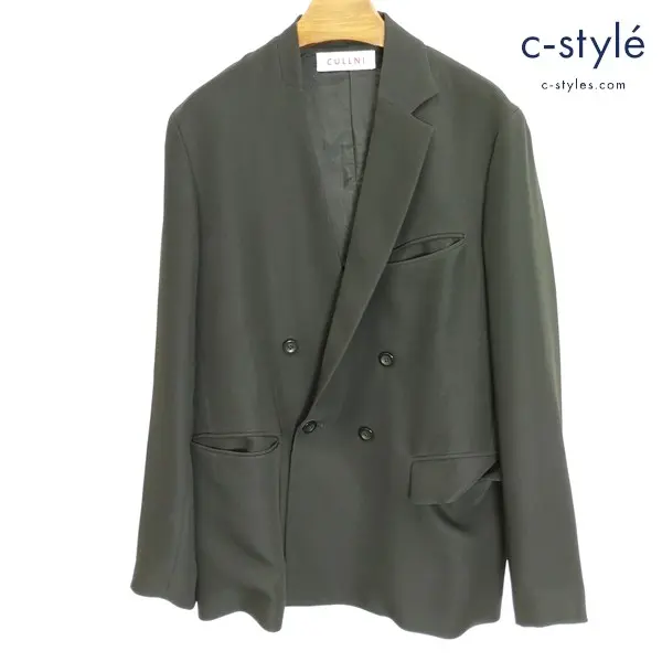 CULLNI クルニ 21ss Asymmetry Lapel Double Jacket 1 ブラック 21-SS-001 日本製