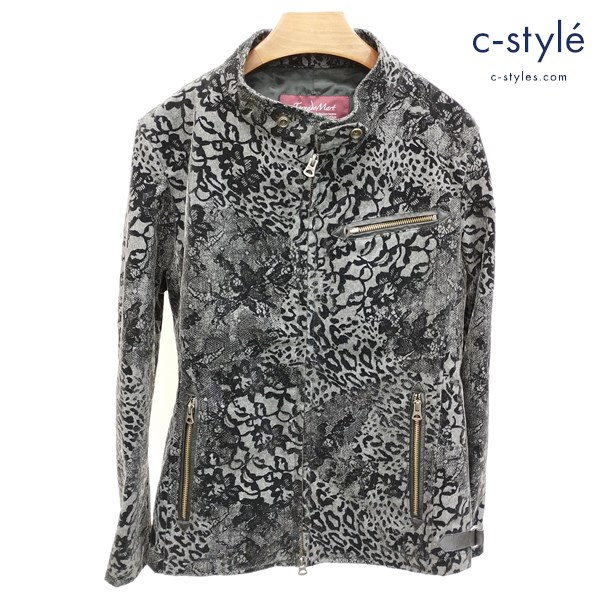 TORNADO MART トルネードマート ライダースブルゾン L グレー系 TBL-5606 花 レオパード柄