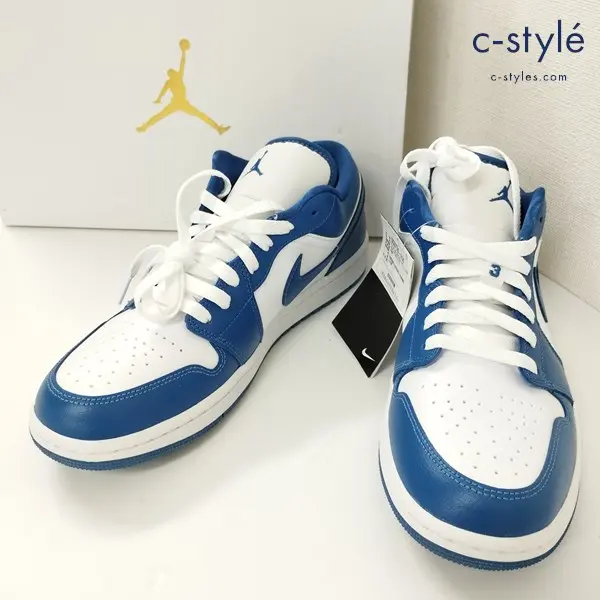 NIKE ナイキ WMNS AIR JORDAN エアジョーダン 1 LOW スニーカー 28cm ホワイト×ブルー DC0774-114