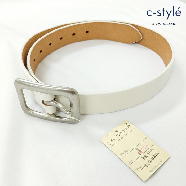 OR GLORY オアグローリー レザーベルト M ホワイト 80730001 D