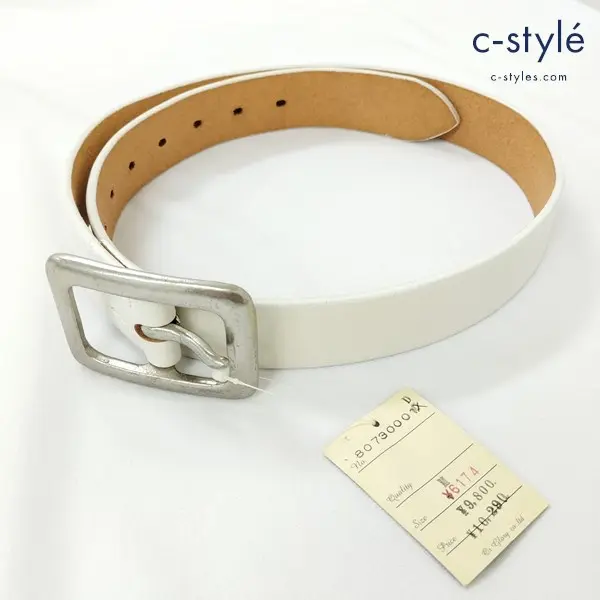 OR GLORY オアグローリー レザーベルト M ホワイト 80730001 D