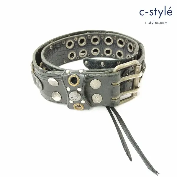 KMRii ケムリ レザーベルト ブラック スタッズ 装飾 革 ロック