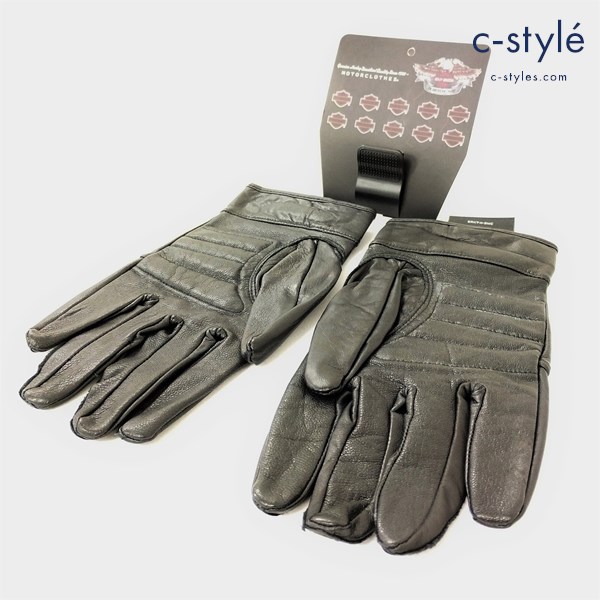 Harley-Davidson ハーレーダビッドソン レザーグローブ L ブラック 革手袋 山羊革